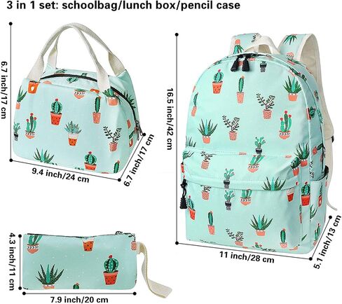 School Backpack for Teen Girls, Bookbag with Lunch Box and Pencil Case in Saudi Arabia