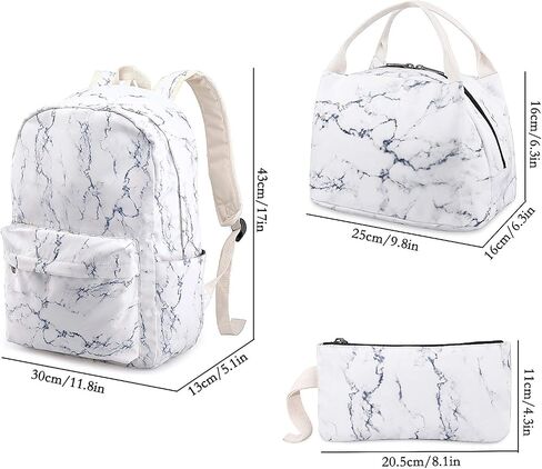 School Backpack for Teen Girls, Bookbag with Lunch Box and Pencil Case in Kuwait