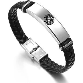 سوار جلدي بعجلة هيكاتي من KBNSUIAN عجلة باغان من هيكات رمز سحري Wiccan Goddness Bangle Blessing Jewelry للجنسين، 8.26 بوصة in Kuwait