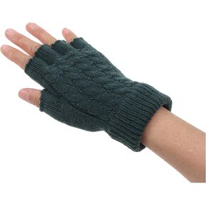 Be Your Own Style BYOS Unisex Winter Fall Soft Cable Fingers Free Fingerless Knit Gloves Stretchy