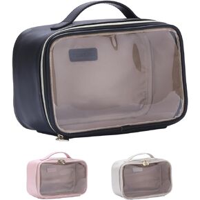 Small Makeup Bag for Purse,Clear Cosmetic Bag for Travel, Organizer Bag for Accessories Black