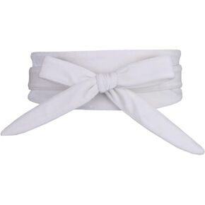 Aecibzo Women's Velvet Self Tie Wrap Around Waist Belt Wide Waistband Cinch Dress Belts