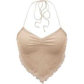 قميص نسائي من Floerns بدون أكمام وربطة عنق وربطة عنق من الخلف بحاشية هانكي in Kuwait