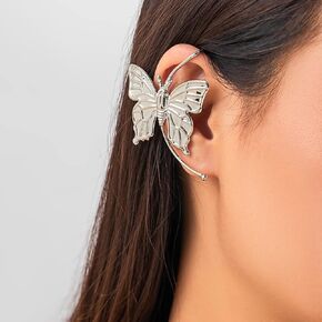 BETHYNAS Boho فراشة التفاف الأذن الكفة خمر غير مثقوب الزاحف متسلق أقراط وهمية الزفاف حزب الغضروف الأذن مجوهرات للنساء والفتيات