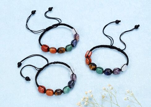 مانيفو سوار من 7 كريستالات شاكرا من احجار ريكي العلاجية المضفرة للنساء لليوجا والتامل in Kuwait