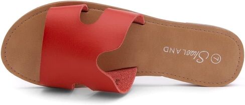 Shoe Land Womens SL-Ember Flat Sandals Slip on Slides Open Toe One Band Comfort Walking Sandal in Saudi Arabia