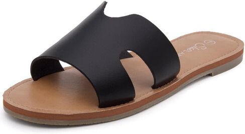 Shoe Land Womens SL-Ember Flat Sandals Slip on Slides Open Toe One Band Comfort Walking Sandal in Saudi Arabia
