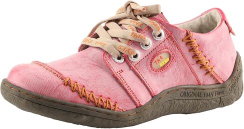 TMA EYES Women Leather Handstitched Walking Shoes Casual Sneakers for Travel Work in Saudi Arabia