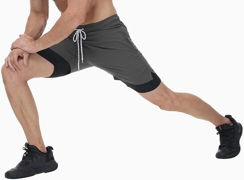 شورت سباحة رجالي من YuKaiChen ببطانة مضغوطة سريعة الجفاف على الشاطئ مع جيوب بسحاب in Kuwait