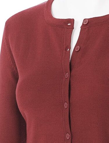JSCEND Women's 3/4 Sleeve Crew Neck Button Down Stretch Knit Cardigan Sweater (S-3XL) in Saudi Arabia