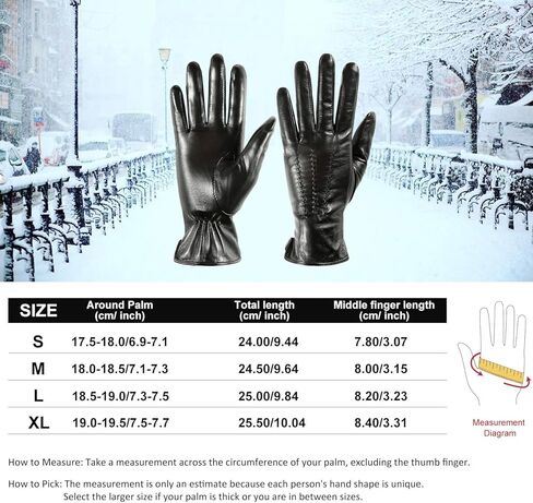 قفازات SIEFERSN الشتوية من الجلد الطبيعي للنساء مع شاشة تعمل باللمس 1234125019 in Kuwait