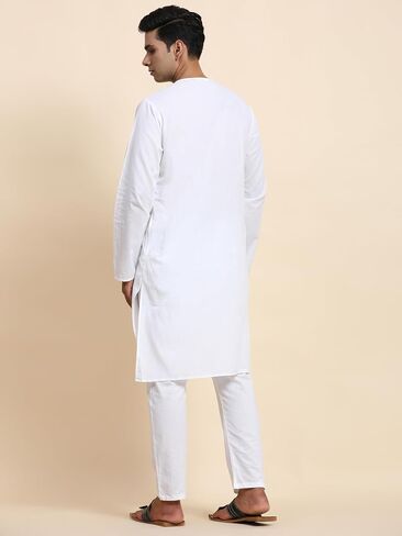 SKAVIJ Men's Tunic Cotton Kurta Pajama Indian Casual Ethnic Wear Dress in Saudi Arabia