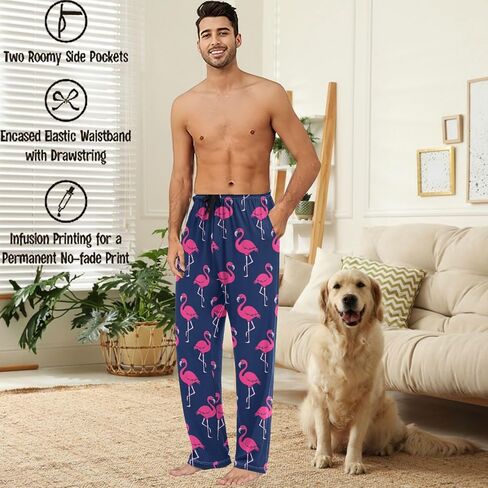 visesunny Stylish Men's Pajama Pants 100% Cotton Lounge Soft Warm Sleepwear Pants PJ Bottoms Drawstring and Pockets in Saudi Arabia