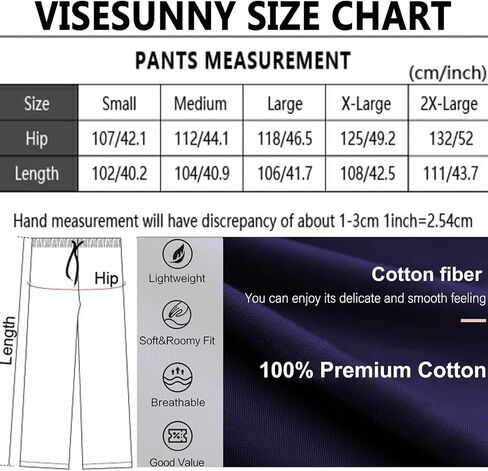 visesunny Stylish Men's Pajama Pants 100% Cotton Lounge Soft Warm Sleepwear Pants PJ Bottoms Drawstring and Pockets in Saudi Arabia