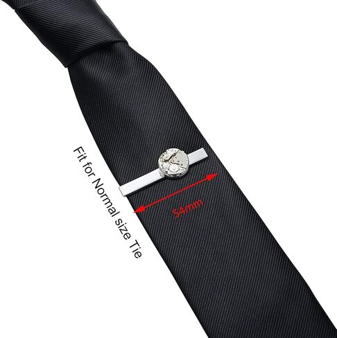 HONEY BEAR Mens Watch Tie clips Bar - Inmovable Steampunk Stainless Steel for Business Wedding Gift 5.4cm in Saudi Arabia
