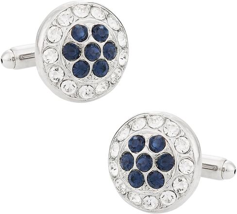 Cuff-Daddy Swarovski Crystal Cluster Cufflinks in Clear and Blue with Presentation Box in Saudi Arabia