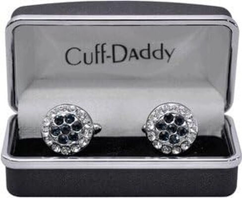 Cuff-Daddy Swarovski Crystal Cluster Cufflinks in Clear and Blue with Presentation Box in Saudi Arabia