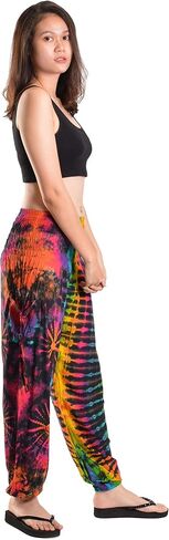 Orient Trail Women's Hippie Bohemian Palazzo Yoga Scrunched Bottom Tie Dye Harem Pants in Saudi Arabia