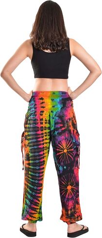Orient Trail Women's Hippie Bohemian Palazzo Yoga Scrunched Bottom Tie Dye Harem Pants in Saudi Arabia