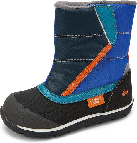 See Kai Run, Baker Waterproof Insulated Boots for Kids, Navy Blue Mix, 4 in Saudi Arabia