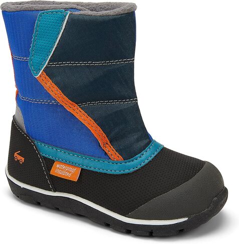 See Kai Run, Baker Waterproof Insulated Boots for Kids, Navy Blue Mix, 4 in Saudi Arabia