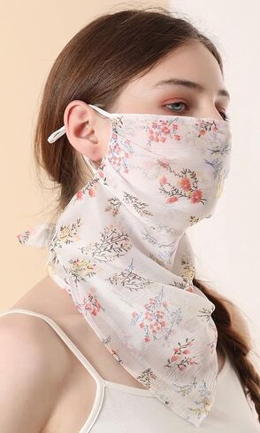Silk Scarf Mask with Filter Pocket, Multifunctional Bandana Scarf with Adjustable Ear Loops in Saudi Arabia