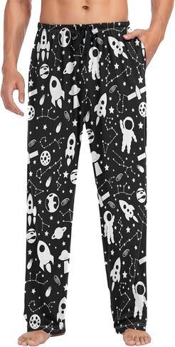 visesunny Stylish Men's Pajama Pants 100% Cotton Lounge Soft Warm Sleepwear Pants PJ Bottoms Drawstring and Pockets in Saudi Arabia