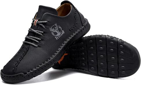 FLYLAND Men's Causal Loafers Leather Handmade Driving Oxford Flats Comfortable Walking Shoes Chukka Boots Business Work Office Shoes in Kuwait