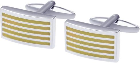 Salutto Men's Five Striped Cufflinks with Gift Box in Saudi Arabia