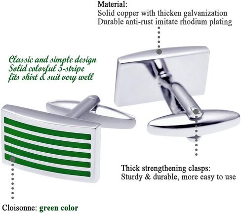 Salutto Men's Five Striped Cufflinks with Gift Box in Saudi Arabia