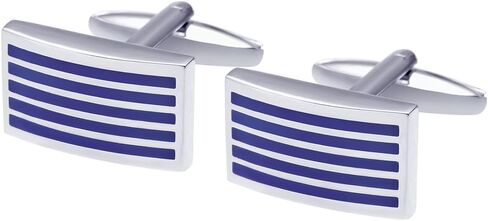Salutto Men's Five Striped Cufflinks with Gift Box in Saudi Arabia