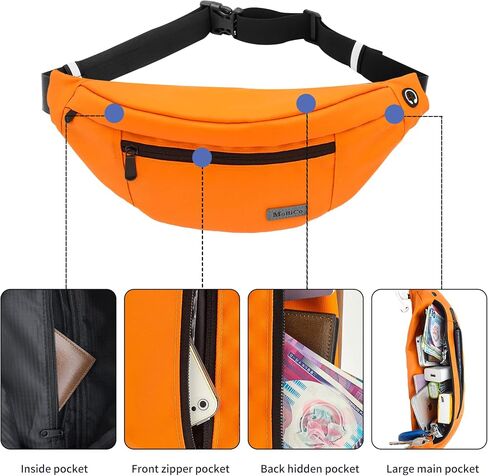 Large Crossbody Fanny Pack for men women with 4-Zipper Pockets,Waist bag for Workout Traveling Hiking Running Walking Outdoors Sport Fishing Waist Pack… in Saudi Arabia