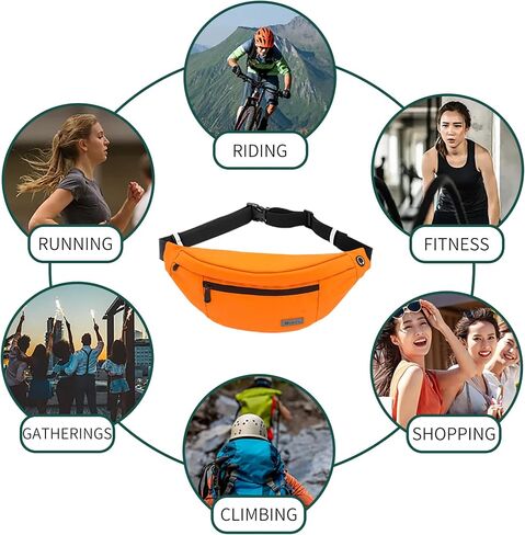 Large Crossbody Fanny Pack for men women with 4-Zipper Pockets,Waist bag for Workout Traveling Hiking Running Walking Outdoors Sport Fishing Waist Pack… in Saudi Arabia