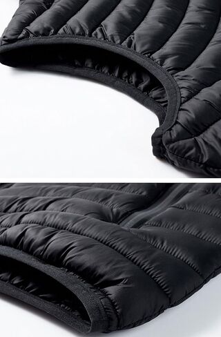 HOW'ON الرجال خفيفة الوزن مقنعين مبطن سترة منتفخة يندبروف الدافئة جاكيت بلا إكمام للسفر المشي لمسافات طويلة الجري الغولف in Kuwait