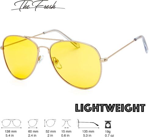 The Fresh Men Women Driving Polarized HD Sight Night Vision Driving Anti-Glare Glasses Yellow Lens Frame Ultra Light in Saudi Arabia