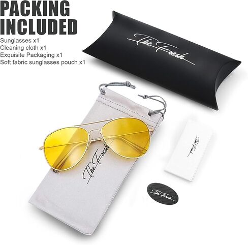 The Fresh Men Women Driving Polarized HD Sight Night Vision Driving Anti-Glare Glasses Yellow Lens Frame Ultra Light in Saudi Arabia