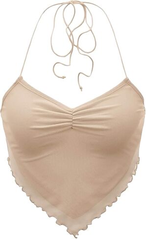 قميص نسائي من Floerns بدون أكمام وربطة عنق وربطة عنق من الخلف بحاشية هانكي in Kuwait