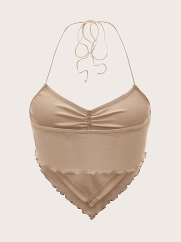 قميص نسائي من Floerns بدون أكمام وربطة عنق وربطة عنق من الخلف بحاشية هانكي in Kuwait