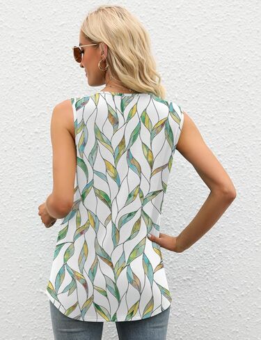 AKEWEI Summer Tank Top for Women Square Neck Sleeveless Tops Flowy Pleated Tunic Loose Fit S-3XL in Kuwait