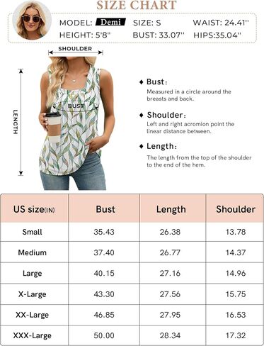AKEWEI Summer Tank Top for Women Square Neck Sleeveless Tops Flowy Pleated Tunic Loose Fit S-3XL in Kuwait