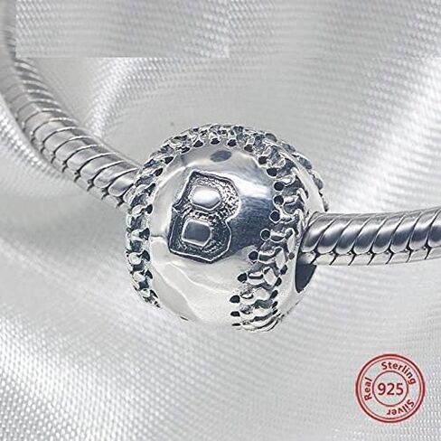 Bolenvi البيسبول البيسبول الكرة الرياضية 925 فضة سحر الخرزة لباندورا والأساور أو القلائد المماثلة in Saudi Arabia