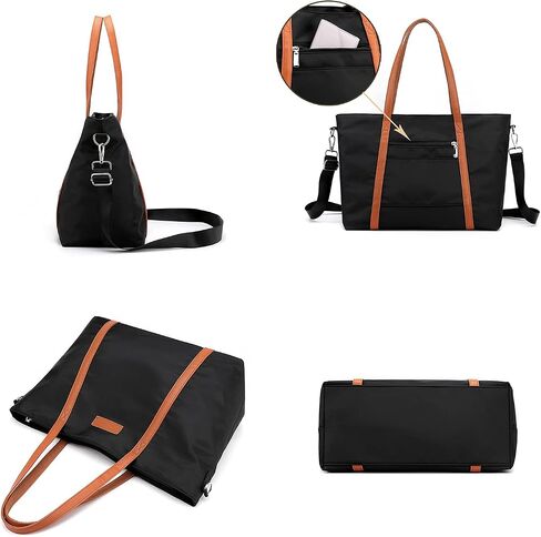 Laptop Bag Waterproof Lightweight Tote Bag for Women Nylon Briefcase Computer Work Shoulder Handbag Fits 15.6 inch Laptop in Saudi Arabia