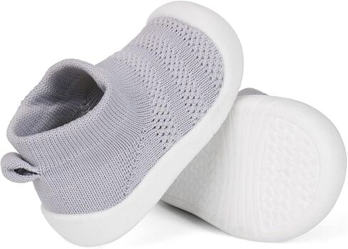 QIETION Baby First-Walking Shoes Trainers Toddler Infant Boys Girls Soft Sole Non Slip Cotton Canvas Mesh Breathable Lightweight TPR Material Slip-on Sneakers Outdoor in Saudi Arabia