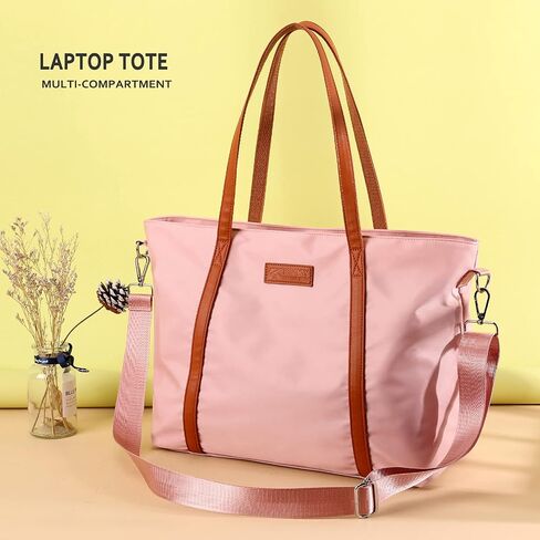 Laptop Bag Waterproof Lightweight Tote Bag for Women Nylon Briefcase Computer Work Shoulder Handbag Fits 15.6 inch Laptop in Saudi Arabia