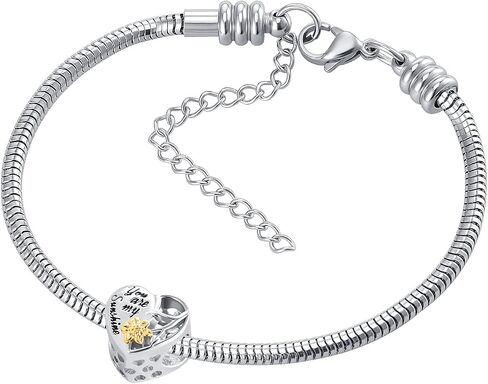 QeenseKc Gold Openable Sunflower Charm with CZ Flower Enamel Bead fit Pandora and European Bracelets in Saudi Arabia