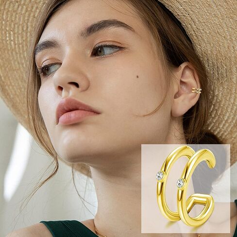 هاياسو 20 قطعة من اقراط الاذن غير قابلة للتعديل بمشبك على الاذن والغضروف, مكعب زركونيا, مكعب زركونيا in Kuwait