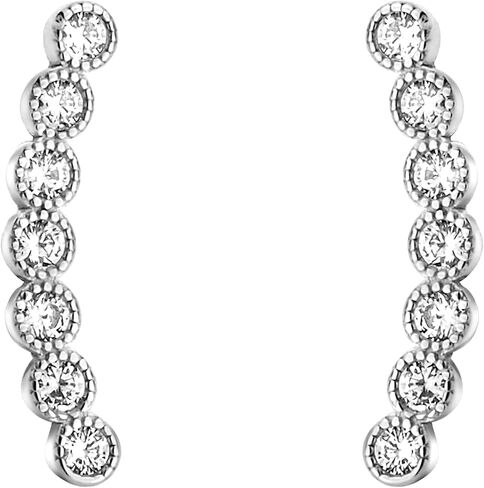 SOFIA MILANI - 21044 - Women's Earrings with Cubic Zirconia Stone - Curved Design Ear Climber - 925 Sterling Silver, Sterling Silver, Cubic Zirconia in Kuwait