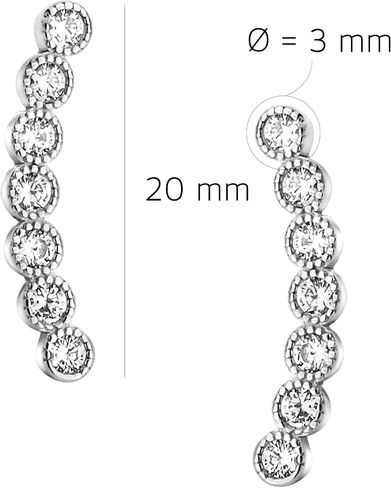 SOFIA MILANI - 21044 - Women's Earrings with Cubic Zirconia Stone - Curved Design Ear Climber - 925 Sterling Silver, Sterling Silver, Cubic Zirconia in Kuwait