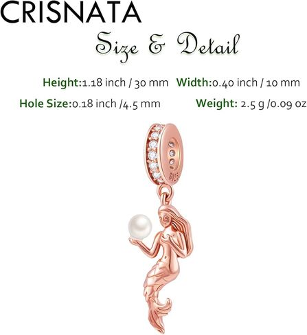 CRISNATA Ocean Series Charm-925 Sterling Silver Rose Gold/Silver Mermaid Ariel and Blue CZ Shell Beads, fits European Sea Charms Bracelet, Gifts for Daughter/Sister/Friends/Mother in Saudi Arabia