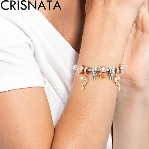 CRISNATA Ocean Series Charm-925 Sterling Silver Rose Gold/Silver Mermaid Ariel and Blue CZ Shell Beads, fits European Sea Charms Bracelet, Gifts for Daughter/Sister/Friends/Mother in Saudi Arabia